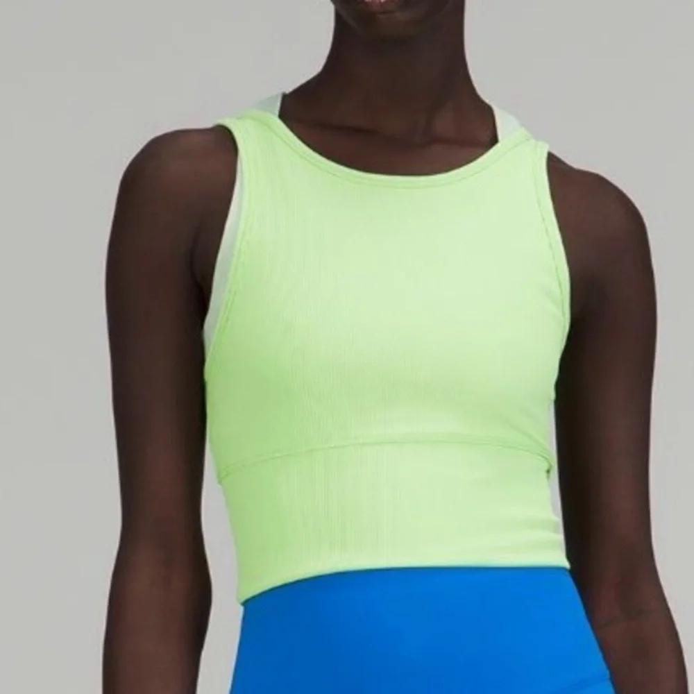Lululemon • Women’s Power Pivot Tank Blue Ribbed